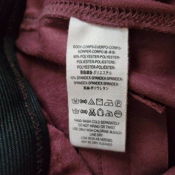 Free People Faux Suede Leather Pull-On Skinny Pants, Burgundy Women's Size 26 - Picture 10 of 15